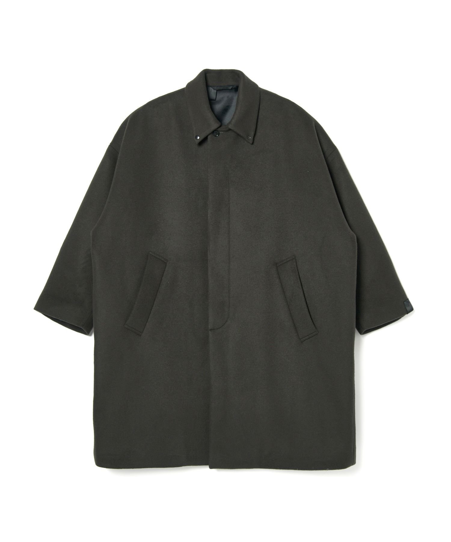【エヌ.ハリウッド/N.HOOLYWOOD / MEN】のBALMACAAN COAT インテリア・キッズ・メンズ・レディースファッション・服の通販 founy(ファニー) 　ファッション　Fashion　メンズファッション　Fashion for Men　アウター　Men's Coats Outerwear　クラシック　Classic, Timeless Style　コレクション　Collection, Seasonal Line　ショルダー　Shoulder, Shoulder Strap　スタンド　Stand Collar, Upright Stand　ドット　Polka Dot, Dot Pattern　ドロップ　Drop Shoulder, Dropped Style　人気　Popular, Best Seller　バランス　Balance, Style Balance　フロント　Front, Front Design　ポケット　Pocket, Pocket Detail　メルトン　Melton, Heavy Wool　リメイク　Remake, Reconstructed　ロング　Long, Long-Length　CHARCOAL|ID: prp329100004798144 ipo3291000000034944605
