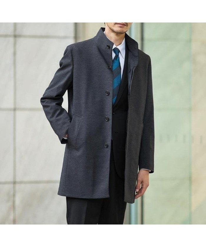 【タケオキクチ/TAKEO KIKUCHI / MEN】の【ダウンライナー付き】ドビースタンドカラーコート インテリア・キッズ・メンズ・レディースファッション・服の通販 founy(ファニー) https://founy.com/ ファッション Fashion メンズファッション Fashion for Men イタリア Italy エレガント 上品 Elegant スタンド Stand Collar, Upright Stand スマート Smart, Elegant スーツ Suit, Formalwear ダウン Down, Puffer 定番 Standard, Basic Item バランス Balance, Style Balance ポケット Pocket, Pocket Detail マフラー Scarf, Muffler メランジ Melange, Mixed Yarn 無地 Plain, Solid Color ライナー Liner, Inner Layer 冬 Winter / This Winter ビジネス 仕事 通勤 Business / Work / Commuting |ID: prp329100004798147 ipo3291000000034867737