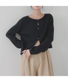 【リアン/Lian】のセンターホールリブニットカーディガン 人気、トレンドファッション・服の通販 founy(ファニー) ファッション Fashion レディースファッション Fashion for Women トップス・カットソー Cut & Sew Tops ニット Knit Tops & Sweaters カーディガン・羽織り Layered Style Cardigans カーディガン Cardigan, Knitwear ショート Short, Short Length センター Center, Center Line thumbnail ブラック|ID: prp329100004798162 ipo3291000000035179620