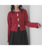 【リアン/Lian】のセンターホールリブニットカーディガン 人気、トレンドファッション・服の通販 founy(ファニー) ファッション Fashion レディースファッション Fashion for Women トップス・カットソー Cut & Sew Tops ニット Knit Tops & Sweaters カーディガン・羽織り Layered Style Cardigans カーディガン Cardigan, Knitwear ショート Short, Short Length センター Center, Center Line thumbnail レッド|ID: prp329100004798162 ipo3291000000035179625