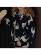 【サマンサモスモス/Samansa Mos2 / KIDS】のジャカードボアブルゾン 人気、トレンドファッション・服の通販 founy(ファニー) ファッション Fashion キッズファッション Fashion for Kids イラスト Illustration ブルゾン Blouson, Bomber Jacket thumbnail ネイビー|ID: prp329100004798163 ipo3291000000034878263