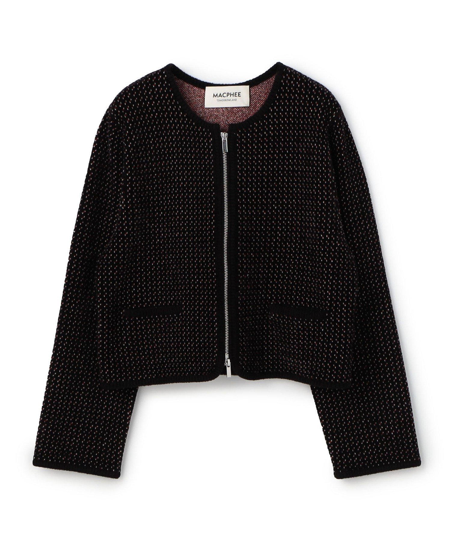 【トゥモローランド/TOMORROWLAND】のシェニールジャカード ジップアップカーディガン インテリア・キッズ・メンズ・レディースファッション・服の通販 founy(ファニー) 　ファッション　Fashion　レディースファッション　Fashion for Women　トップス・カットソー　Cut & Sew Tops　カーディガン・羽織り　Layered Style Cardigans　2025年　2025　2025-2026秋冬・A/W　Autumn/Winter 2025–26 AW25–26　おすすめ　Recommended / Our Picks　カーディガン　Cardigan, Knitwear　コンパクト　Compact, Small Size　ジャカード／ジャガード　Jacquard, Woven Pattern　トレンド　Trend, Trending Now　ドット　Polka Dot, Dot Pattern　フェミニン　Feminine, Girly　フォルム　Silhouette, Form　エレガント 上品　Elegant　18 ブラック系|ID: prp329100004798258 ipo3291000000034814533