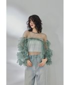 【ビーフラット/bflat】のチュールフリルブラウス トップス ボリューム袖 結婚式 同窓会 お呼ばれ 人気、トレンドファッション・服の通販 founy(ファニー) ファッション Fashion レディースファッション Fashion for Women トップス・カットソー Cut & Sew Tops シャツ・ブラウス・オフィスカジュアル Elegant Blouses & Button-Ups クラシカル Classical, Vintage-Inspired シルバー Silver, Metallic Silver ドレス Dress, One-Piece フェミニン Feminine, Girly フリル Frill, Ruffle おすすめ Recommended / Our Picks エレガント 上品 Elegant 結婚式 Wedding 披露宴 Wedding Reception 二次会 After Party thumbnail グリーン|ID: prp329100004798285 ipo3291000000034814705