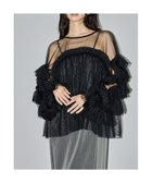 【ビーフラット/bflat】のチュールフリルブラウス トップス ボリューム袖 結婚式 同窓会 お呼ばれ 人気、トレンドファッション・服の通販 founy(ファニー) ファッション Fashion レディースファッション Fashion for Women トップス・カットソー Cut & Sew Tops シャツ・ブラウス・オフィスカジュアル Elegant Blouses & Button-Ups クラシカル Classical, Vintage-Inspired シルバー Silver, Metallic Silver ドレス Dress, One-Piece フェミニン Feminine, Girly フリル Frill, Ruffle おすすめ Recommended / Our Picks エレガント 上品 Elegant 結婚式 Wedding 披露宴 Wedding Reception 二次会 After Party thumbnail ブラックフロッキー|ID: prp329100004798285 ipo3291000000034814718