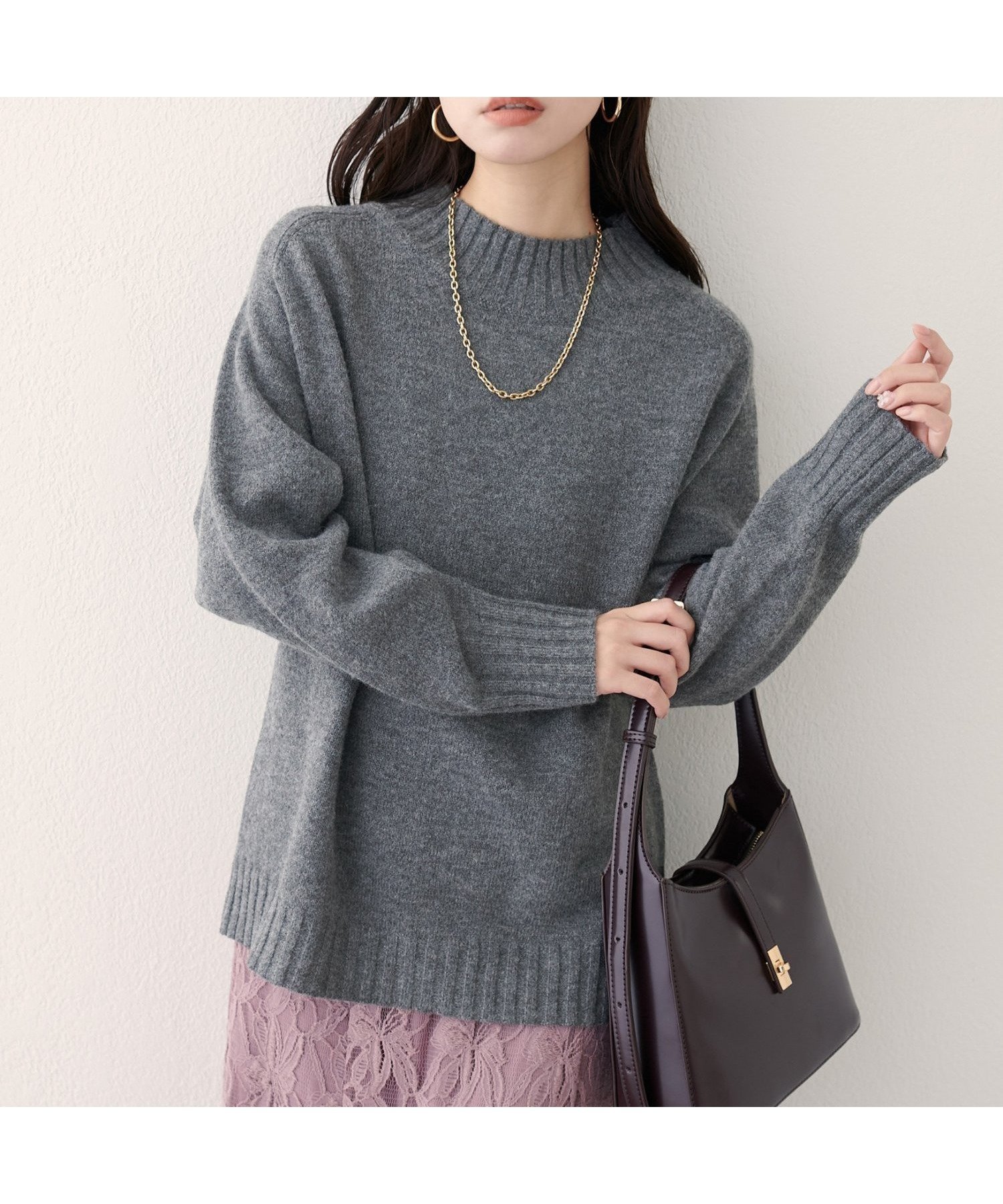 【ナチュラルクチュール/natural couture】のウール リサイクルポリブレンドニットプルオーバー インテリア・キッズ・メンズ・レディースファッション・服の通販 founy(ファニー) ファッション Fashion レディースファッション Fashion for Women トップス・カットソー Cut & Sew Tops ニット Knit Tops & Sweaters カジュアルプルオーバー・ニットトップス Pullovers & Knit Tops / Casual Pullovers アクセサリー Fashion Accessories カーディガン Cardigan, Knitwear ジャケット Jacket, Outerwear スカーフ Scarf, Neckwear スニーカー Sneakers, Trainers チェーン Chain, Chain Strap デニム Denim, Jeans Material ネックレス Necklace, Pendant Necklace フェミニン Feminine, Girly フレア Flare, Flared プリーツ Pleats, Pleated モックネック Mock Neck, Short Turtleneck リラックス Relax, Relaxed Fit ワイド Wide, Wide Fit 再入荷 Restock / Back in Stock おすすめ Recommended / Our Picks エレガント 上品 Elegant 2025年 2025 2025-2026秋冬・A/W Autumn/Winter 2025–26 AW25–26 チャコールグレー|ID: prp329100004798339 ipo3291000000034907009