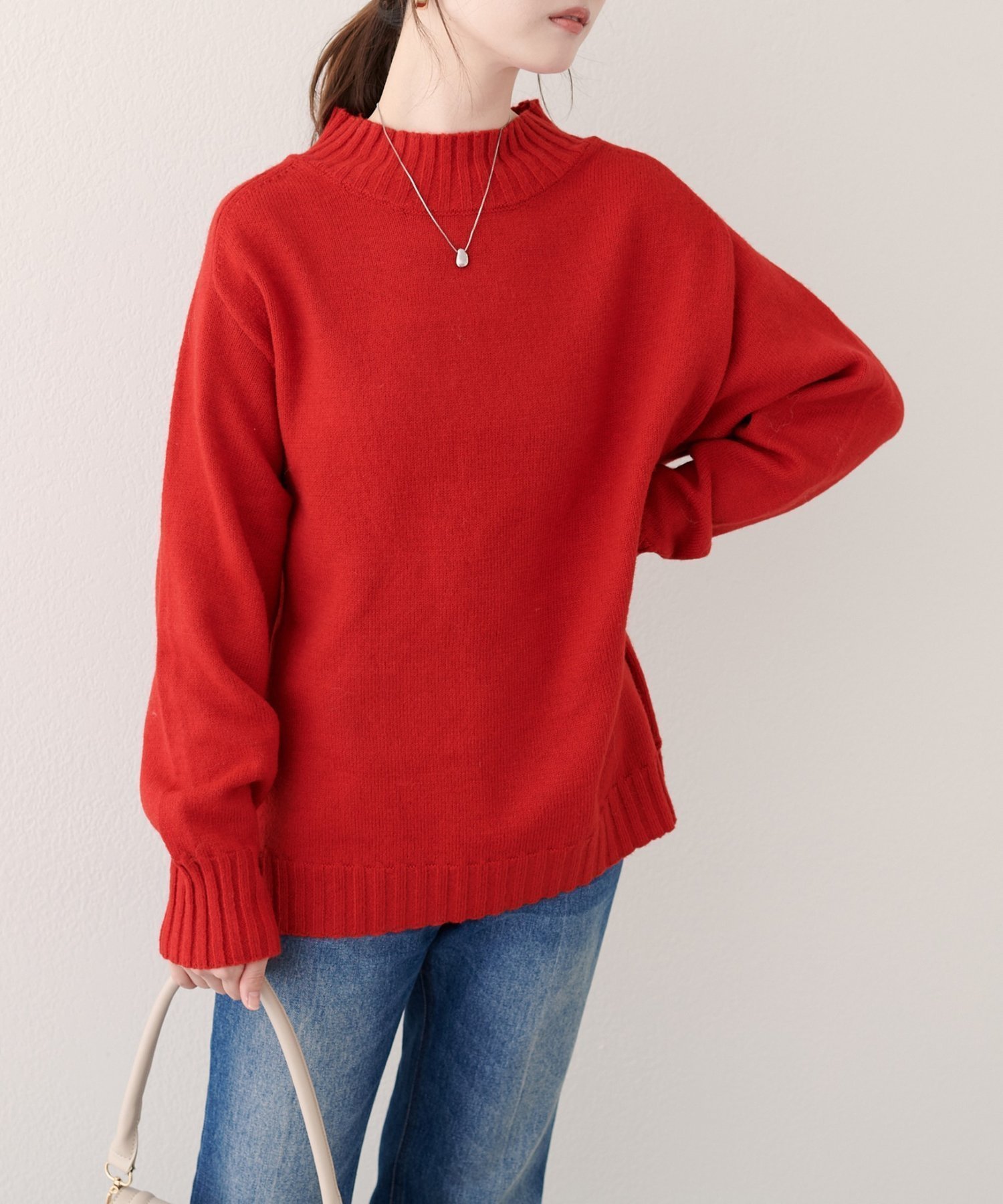 【ナチュラルクチュール/natural couture】のウール リサイクルポリブレンドニットプルオーバー インテリア・キッズ・メンズ・レディースファッション・服の通販 founy(ファニー) ファッション Fashion レディースファッション Fashion for Women トップス・カットソー Cut & Sew Tops ニット Knit Tops & Sweaters カジュアルプルオーバー・ニットトップス Pullovers & Knit Tops / Casual Pullovers アクセサリー Fashion Accessories カーディガン Cardigan, Knitwear ジャケット Jacket, Outerwear スカーフ Scarf, Neckwear スニーカー Sneakers, Trainers チェーン Chain, Chain Strap デニム Denim, Jeans Material ネックレス Necklace, Pendant Necklace フェミニン Feminine, Girly フレア Flare, Flared プリーツ Pleats, Pleated モックネック Mock Neck, Short Turtleneck リラックス Relax, Relaxed Fit ワイド Wide, Wide Fit 再入荷 Restock / Back in Stock おすすめ Recommended / Our Picks エレガント 上品 Elegant 2025年 2025 2025-2026秋冬・A/W Autumn/Winter 2025–26 AW25–26 レッド|ID: prp329100004798339 ipo3291000000034907012