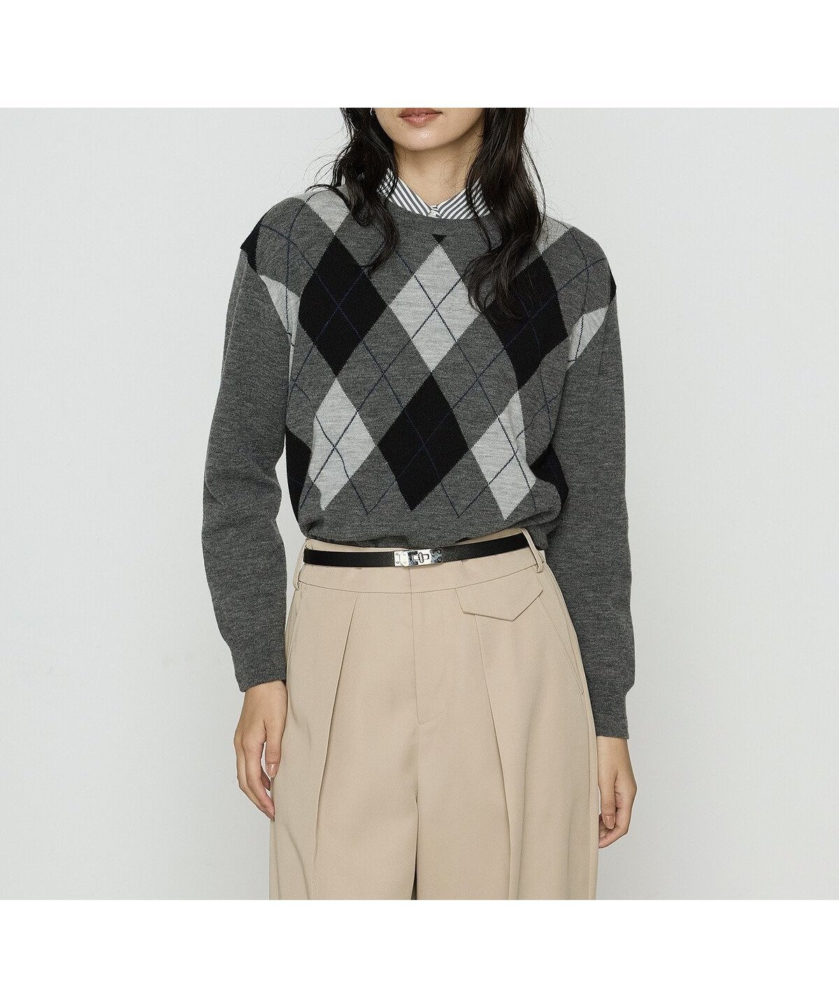 【コムサ/COMME CA】のアーガイルニット プルオーバー インテリア・キッズ・メンズ・レディースファッション・服の通販 founy(ファニー) ファッション Fashion レディースファッション Fashion for Women トップス・カットソー Cut & Sew Tops ニット Knit Tops & Sweaters カジュアルプルオーバー・ニットトップス Pullovers & Knit Tops / Casual Pullovers ジャケット Jacket, Outerwear フラット Flat, Flat Shoes 04:グレー系|ID: prp329100004798355 ipo3291000000035021097