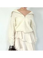 【フレイ アイディー/FRAY I.D】のアルパカシャギーハーフジッププルオーバー 人気、トレンドファッション・服の通販 founy(ファニー) ファッション Fashion レディースファッション Fashion for Women トップス・カットソー Cut & Sew Tops カジュアルプルオーバー・ニットトップス Pullovers & Knit Tops / Casual Pullovers コレクション Collection, Seasonal Line ジップ Zip, Zipper スマート Smart, Elegant セットアップ Set-Up, Coordinated Outfit マフラー Scarf, Muffler リュクス Luxury, Elegant, High-End, Chic thumbnail IVR[003]|ID: prp329100004798393 ipo3291000000034917774