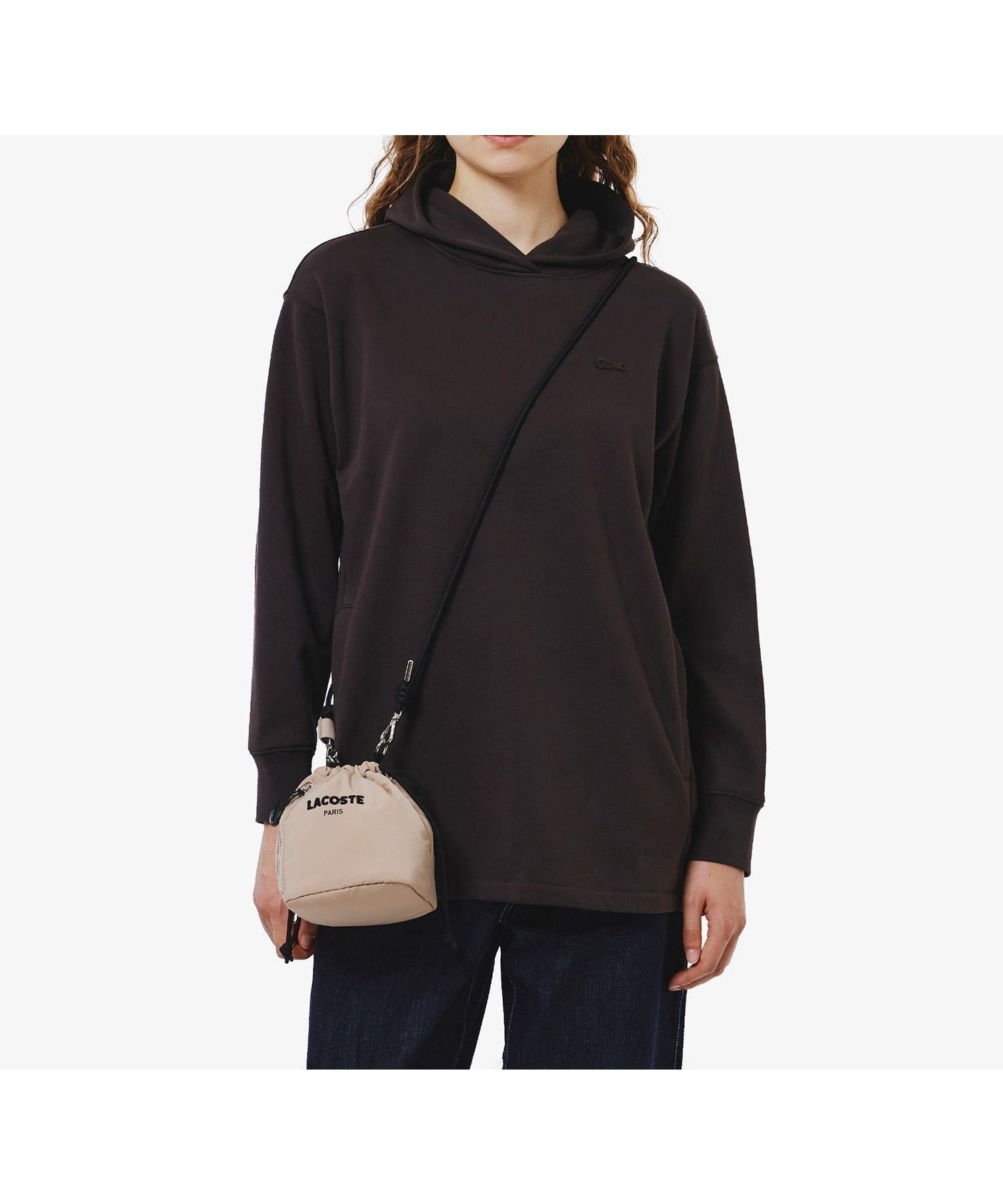 【ラコステ/LACOSTE】の裏パイルスウェットフーディー インテリア・キッズ・メンズ・レディースファッション・服の通販 founy(ファニー) 　ファッション　Fashion　レディースファッション　Fashion for Women　トップス・カットソー　Cut & Sew Tops　レディースパーカー・カジュアルフーディー　Casual Hoodies & Sweatshirts　スウェット・クルーネックトップス　Sweatshirts & Crewnecks / Relaxed Fit Sweat Tops　シンプル　Simple, Minimal　ヘムライン　Hemline, Bottom Cut　ポケット　Pocket, Pocket Detail　ミニスカート　Mini Skirt, Short Skirt　リブニット　Rib Knit, Ribbed Knit　定番　Standard, Basic Item　ダークブラウン|ID: prp329100004798404 ipo3291000000035048287