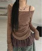 【チェルカ/CERCA】のNia/Nia(ニア)/ワンショルダー ギャザーデザイン レイヤードトップス 人気、トレンドファッション・服の通販 founy(ファニー) ファッション Fashion レディースファッション Fashion for Women トップス・カットソー Cut & Sew Tops ギャザー Gathered, Ruffled ショルダー Shoulder, Shoulder Strap thumbnail ベージュ|ID: prp329100004798426 ipo3291000000034844734