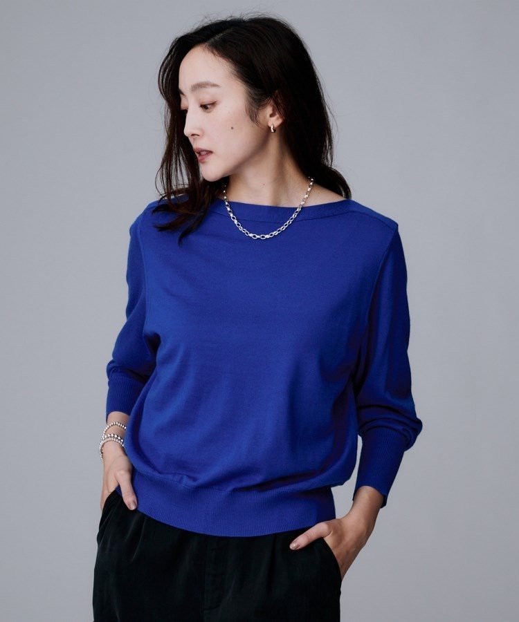 【アンタイトル/UNTITLED】の【アンサンブル可/薄手/オフィス】シルクウールカシミヤ ドルマンスリーブニット インテリア・キッズ・メンズ・レディースファッション・服の通販 founy(ファニー) ファッション Fashion レディースファッション Fashion for Women トップス・カットソー Cut & Sew Tops ニット Knit Tops & Sweaters アンサンブルニット Knit Ensembles & Twin Sets アンサンブル Ensemble Set クール Cool, Chic コンパクト Compact, Small Size シルク Silk, 100% Silk スマート Smart, Elegant スリット Slit, Slit Detail デコルテ Décolleté, Neckline フェミニン Feminine, Girly フレア Flare, Flared プリーツ Pleats, Pleated 羽織 Haori, Light Jacket ミックス Mix, Mixed Style ワイド Wide, Wide Fit エレガント 上品 Elegant ブルー|ID: prp329100004798449 ipo3291000000034815811