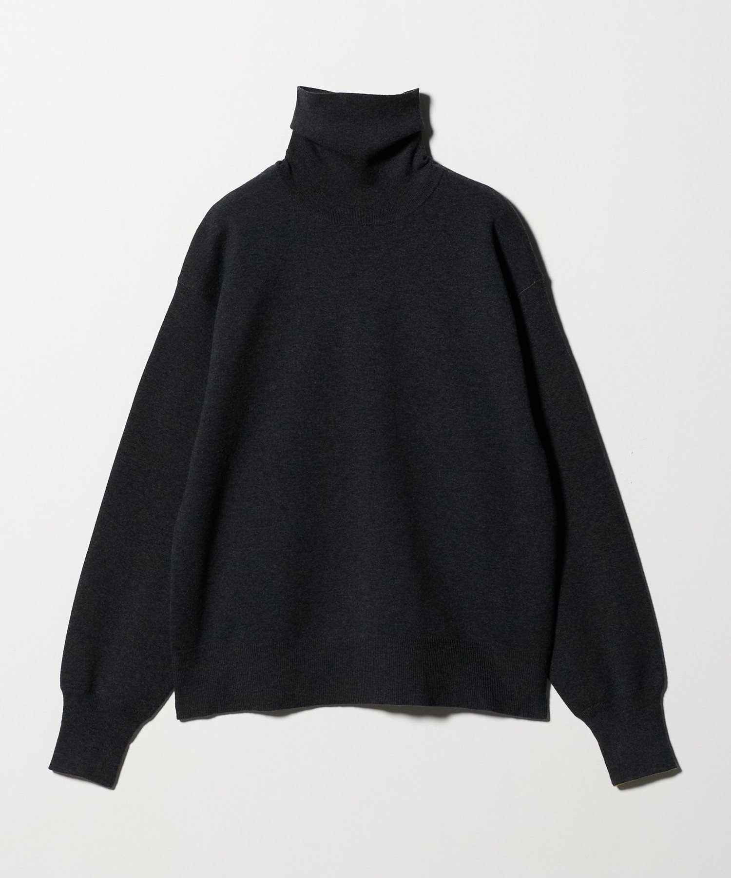 【ビューティ&ユース ユナイテッドアローズ/BEAUTY&YOUTH / UNITED ARROWS】の6(ROKU) コットンウール ミラノリブ タートルネック ニット インテリア・キッズ・メンズ・レディースファッション・服の通販 founy(ファニー) 　ファッション　Fashion　レディースファッション　Fashion for Women　トップス・カットソー　Cut & Sew Tops　ニット　Knit Tops & Sweaters　タートルネック・ハイネックトップス　Turtlenecks & High-Neck Tops　おすすめ　Recommended / Our Picks　なめらか　Smooth, Silky Texture　ショルダー　Shoulder, Shoulder Strap　ジャケット　Jacket, Outerwear　タートル　Turtleneck, Turtle Collar　タートルネック　Turtleneck, High Neck　ドロップ　Drop Shoulder, Dropped Style　ミラノリブ　Milano Rib, Milano Stitch　リラックス　Relax, Relaxed Fit　エレガント 上品　Elegant　A/W・秋冬　Autumn/Winter　DK.GRAY|ID: prp329100004798469 ipo3291000000034815952
