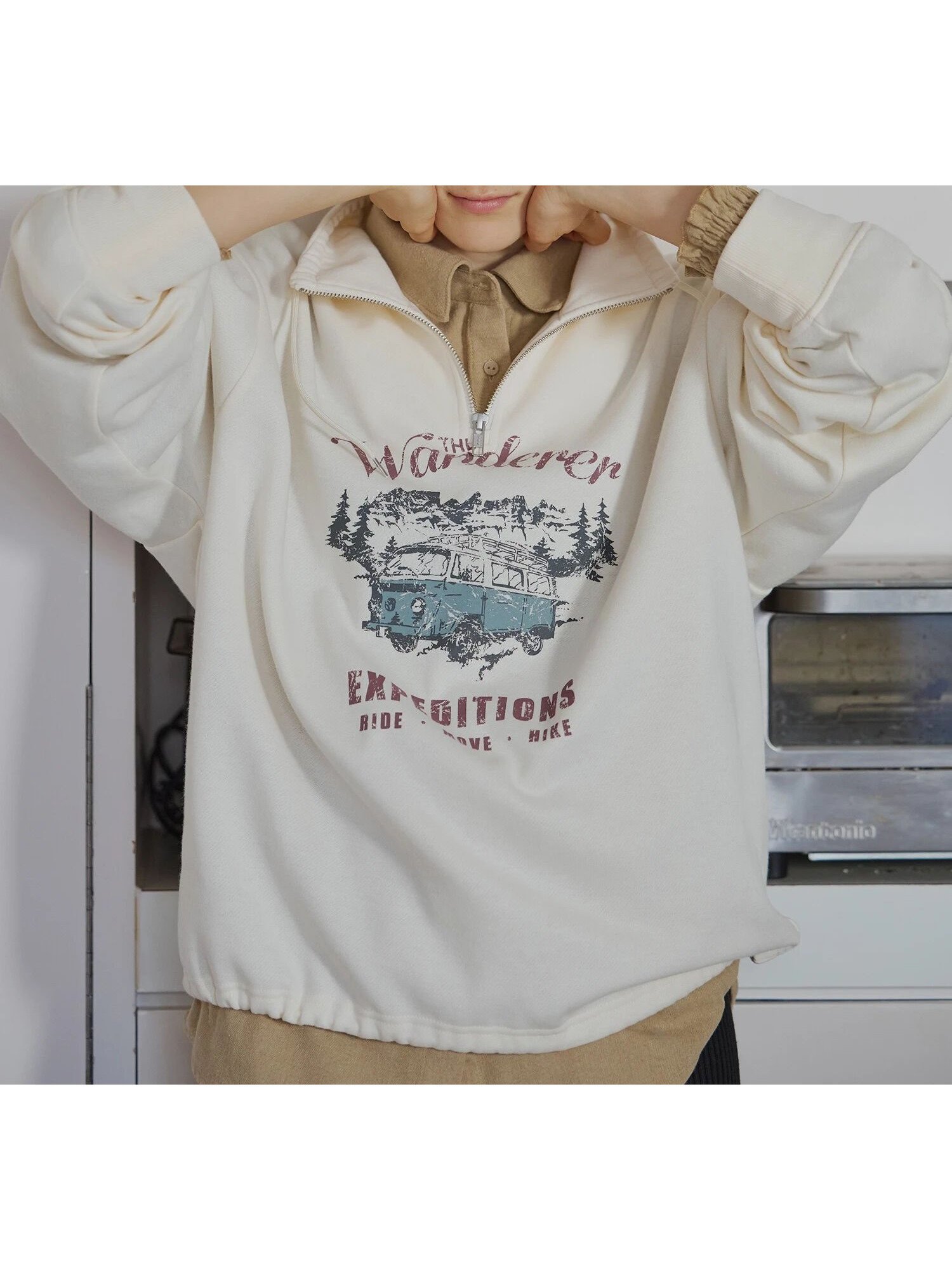 【サマンサモスモス/Samansa Mos2】の裏起毛ハーフジッププルオーバー インテリア・キッズ・メンズ・レディースファッション・服の通販 founy(ファニー) 　ファッション　Fashion　レディースファッション　Fashion for Women　トップス・カットソー　Cut & Sew Tops　カジュアルプルオーバー・ニットトップス　Pullovers & Knit Tops / Casual Pullovers　ジップ　Zip, Zipper　リラックス　Relax, Relaxed Fit　キナリ|ID: prp329100004798487 ipo3291000000034816061