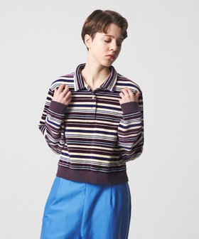 【ビューティ&ユース ユナイテッドアローズ/BEAUTY&YOUTH / UNITED ARROWS】 6(ROKU) ベロア ボーダー ポロシャツ人気、トレンドファッション・服の通販 founy(ファニー) ファッション Fashion レディースファッション Fashion for Women トップス・カットソー Cut & Sew Tops シャツ・ブラウス・オフィスカジュアル Elegant Blouses & Button-Ups ポロシャツ・きれいめカジュアル Smart-Casual Polo Tops ベロアトップス Velour Tops / Velvet-Look Items インナー Innerwear エレガント 上品 Elegant コンパクト Compact, Small Size ベロア Velour, Soft Velvet ボーダー Border, Stripe ポロシャツ Polo Shirt, Collared Tee |ID:prp329100004798510