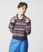 【ビューティ&ユース ユナイテッドアローズ/BEAUTY&YOUTH / UNITED ARROWS】の6(ROKU) ベロア ボーダー ポロシャツ 人気、トレンドファッション・服の通販 founy(ファニー) ファッション Fashion レディースファッション Fashion for Women トップス・カットソー Cut & Sew Tops シャツ・ブラウス・オフィスカジュアル Elegant Blouses & Button-Ups ポロシャツ・きれいめカジュアル Smart-Casual Polo Tops ベロアトップス Velour Tops / Velvet-Look Items インナー Innerwear エレガント 上品 Elegant コンパクト Compact, Small Size ベロア Velour, Soft Velvet ボーダー Border, Stripe ポロシャツ Polo Shirt, Collared Tee thumbnail WINE|ID: prp329100004798510 ipo3291000000034816187
