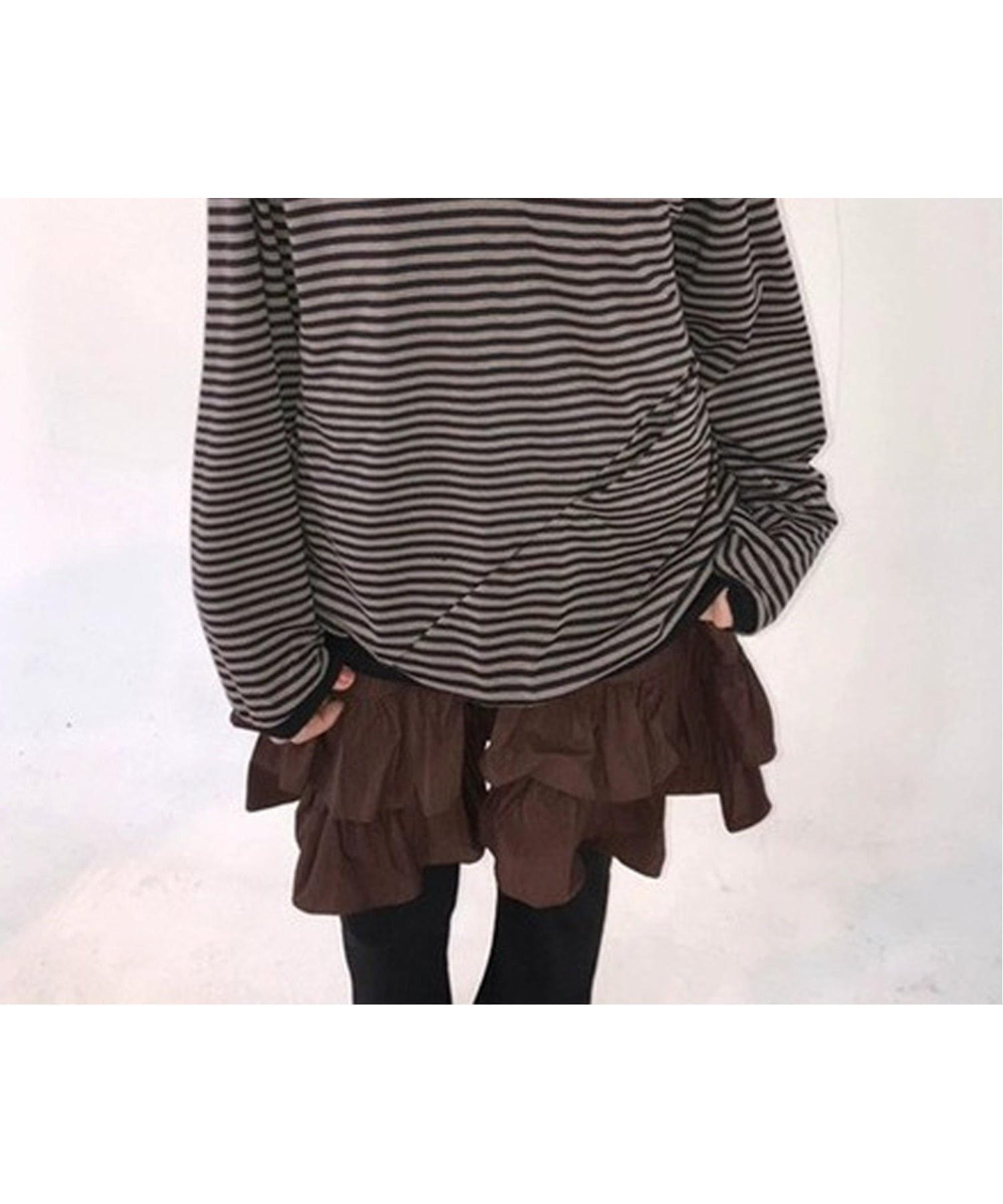 【チェルカ/CERCA】のMEMECLE/フード付きボーダーTシャツ インテリア・キッズ・メンズ・レディースファッション・服の通販 founy(ファニー) ファッション Fashion レディースファッション Fashion for Women トップス・カットソー Cut & Sew Tops シャツ・ブラウス・オフィスカジュアル Elegant Blouses & Button-Ups ロングTシャツ・Tシャツ Longline T-Shirts & Tees おすすめ Recommended / Our Picks トレンド Trend, Trending Now ボーダー Border, Stripe ポケット Pocket, Pocket Detail ミックス Mix, Mixed Style 再入荷 Restock / Back in Stock A/W・秋冬 Autumn/Winter ブラック|ID: prp329100004798519 ipo3291000000034844671