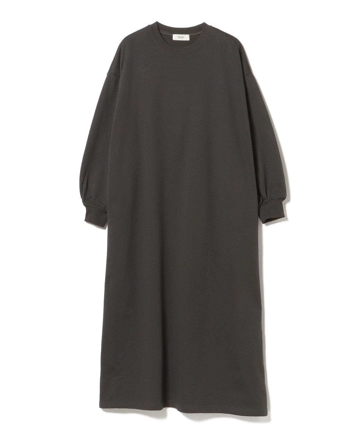 【ビームス ハート/BEAMS HEART】のオーバーサイズ スウェットワンピース インテリア・キッズ・メンズ・レディースファッション・服の通販 founy(ファニー) 　ファッション　Fashion　レディースファッション　Fashion for Women　ワンピース　Dresses　インナー　Innerwear　カーディガン　Cardigan, Knitwear　ショート　Short, Short Length　スウェット / スエット　Sweatshirt, Sweatwear　スニーカー　Sneakers, Trainers　スリーブ　Sleeve, Long Sleeve / Short Sleeve　フレア　Flare, Flared　リラックス　Relax, Relaxed Fit　ロング　Long, Long-Length　CHARCOAL|ID: prp329100004798812 ipo3291000000034936324
