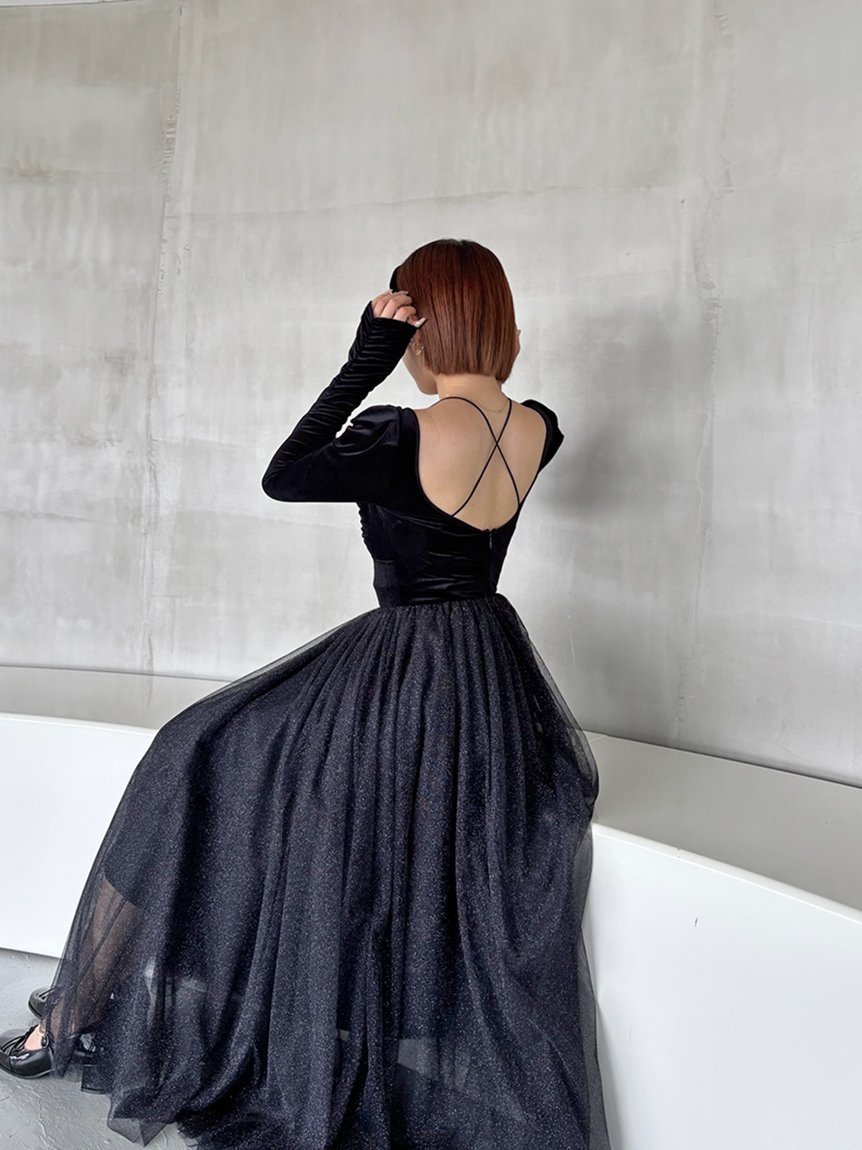 【スナイデル/SNIDEL】の【Chacott】ベロア×チュールワンピース インテリア・キッズ・メンズ・レディースファッション・服の通販 founy(ファニー) 　ファッション　Fashion　レディースファッション　Fashion for Women　ワンピース　Dresses　インナー　Innerwear　ウェーブ　Wavy Pattern　キャミソール　Camisole, Spaghetti Strap Top　ギャザー　Gathered, Ruffled　コルセット　Corset, Bustier　シアー　Sheer, See-Through　シルバー　Silver, Metallic Silver　ストレート　Straight, Straight Cut　スマート　Smart, Elegant　チュール　Tulip, Tulip Motif　ドッキング　Docking, Mixed Material　ドレス　Dress, One-Piece　バレエ　Ballet, Ballet Style　フィット　Fit, Slim Fit　フェミニン　Feminine, Girly　ベロア　Velour, Soft Velvet　ラベンダー　Lavender　レース　Lace, Lace Fabric　ロング　Long, Long-Length　おすすめ　Recommended / Our Picks　BLK[009]|ID: prp329100004798814 ipo3291000000034818218