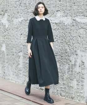 【スマイルオーキッド/SMILE ORCHID】の付け襟つきロング丈ワンピース 人気、トレンドファッション・服の通販 founy(ファニー) ファッション Fashion レディースファッション Fashion for Women ワンピース Dresses エレガント 上品 Elegant ギャザー Gathered, Ruffled シンプル Simple, Minimal ロング Long, Long-Length 入学式 Entrance Ceremony 卒業式 Graduation Ceremony |ID:prp329100004798834