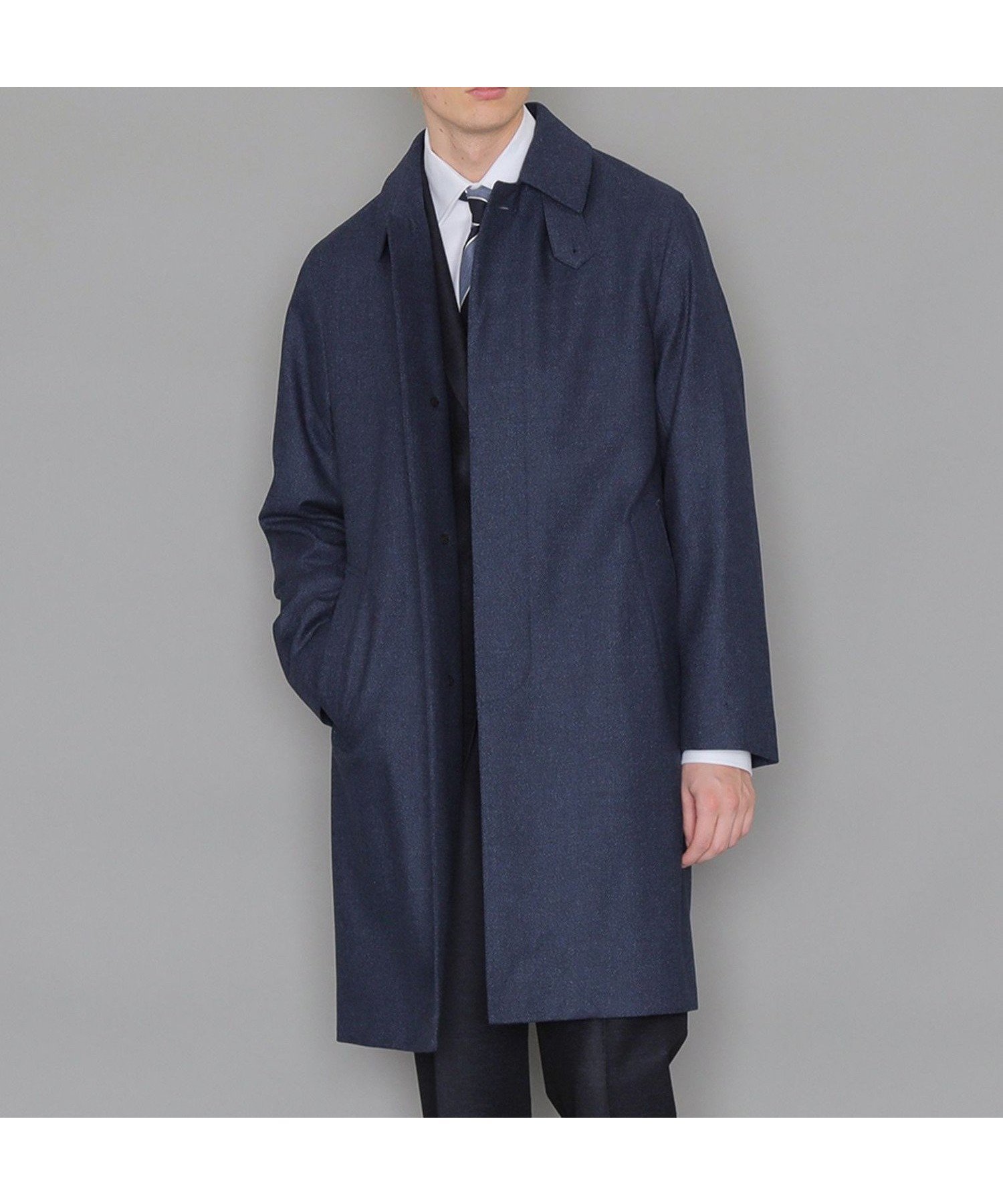 【マッキントッシュ ロンドン/MACKINTOSH LONDON / MEN】の【DUNFORD】【Loro Piana Fabric】ウールツイルステンカラーコート インテリア・キッズ・メンズ・レディースファッション・服の通販 founy(ファニー) ファッション Fashion メンズファッション Fashion for Men イタリア Italy 秋 Autumn シンプル Simple, Minimal ツイード Twill, Twill Weave パターン Pattern, Design Print ファブリック Fabric, Textile フィット Fit, Slim Fit フロント Front, Front Design メランジ Melange, Mixed Yarn ラグジュアリー Luxury, Elegant 冬 Winter / This Winter エレガント 上品 Elegant ネイビー|ID: prp329100004798835 ipo3291000000034818297