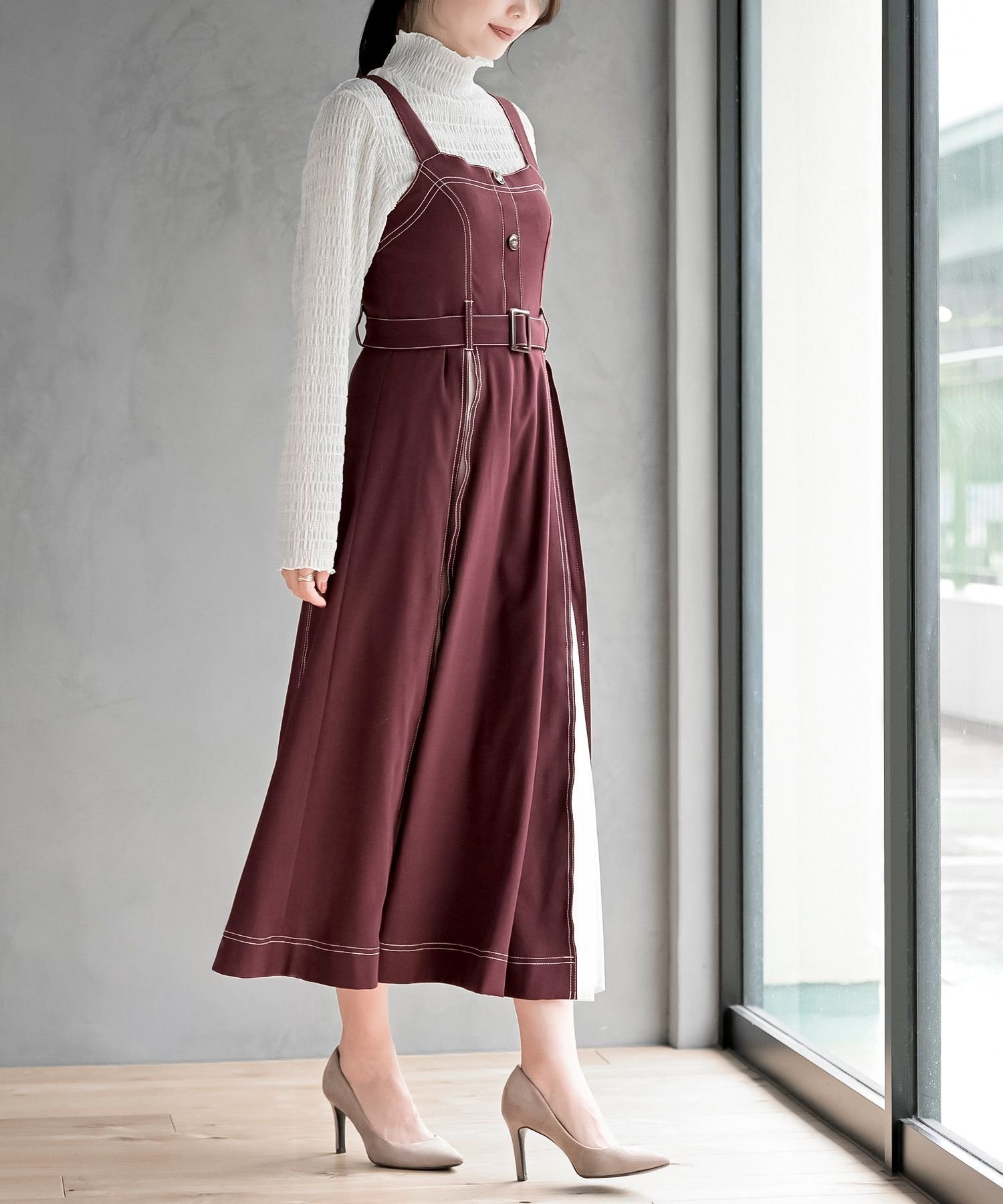 【アールピーエス/rps】のチュール切替ジャンスカ インテリア・キッズ・メンズ・レディースファッション・服の通販 founy(ファニー) ファッション Fashion レディースファッション Fashion for Women コンパクト Compact, Small Size チェック Check, Plaid, Tartan チュール Tulip, Tulip Motif フェイク Faux, Fake ループ Loop, Loop Knit 切替 Switching, Contrast Panel 無地 Plain, Solid Color ボルドー|ID: prp329100004798846 ipo3291000000034818414