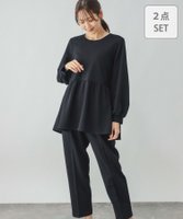 【グローバルワーク/GLOBAL WORK】のスゴラクストレッチカットブラウス*パンツセット/133621 人気、トレンドファッション・服の通販 founy(ファニー) ファッション Fashion レディースファッション Fashion for Women パンツ Pants & Trousers ギャザー Gathered, Ruffled ジョーゼット Georgette, Semi-Sheer Fabric セットアップ Set-Up, Coordinated Outfit パール Pearl, Pearl Accent ペプラム Peplum, Flared Hem 楽ちん Easy Fit, Comfortable |ID:prp329100004798847