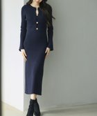 【セゾンドパピヨン/SAISON DE PAPILLON】の涙開き風ミモレ丈ニットワンピース 人気、トレンドファッション・服の通販 founy(ファニー) ファッション Fashion レディースファッション Fashion for Women ワンピース Dresses ニットワンピース Knit Dresses エレガント 上品 Elegant フィット Fit, Slim Fit フロント Front, Front Design ペンシル Pencil, Pencil Skirt リブニット Rib Knit, Ribbed Knit thumbnail ネイビー|ID: prp329100004798887 ipo3291000000034872384