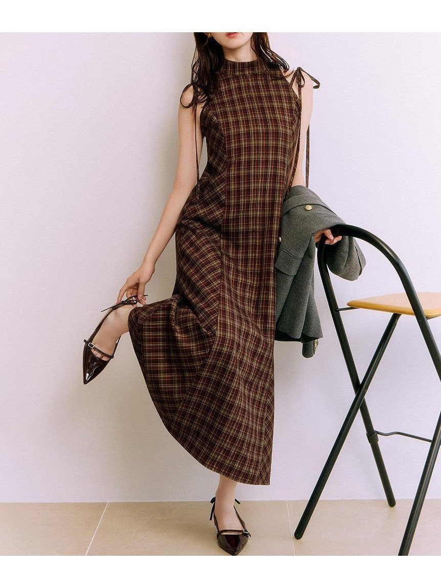 【リリーブラウン/Lily Brown】のアメスリチェックワンピース インテリア・キッズ・メンズ・レディースファッション・服の通販 founy(ファニー) 　ファッション　Fashion　レディースファッション　Fashion for Women　ワンピース　Dresses　アメリカン　American Style　コンパクト　Compact, Small Size　スマート　Smart, Elegant　スリーブ　Sleeve, Long Sleeve / Short Sleeve　トレンド　Trend, Trending Now　リボン　Ribbon, Bow　ロング　Long, Long-Length　BUR[048]|ID: prp329100004798898 ipo3291000000034818663