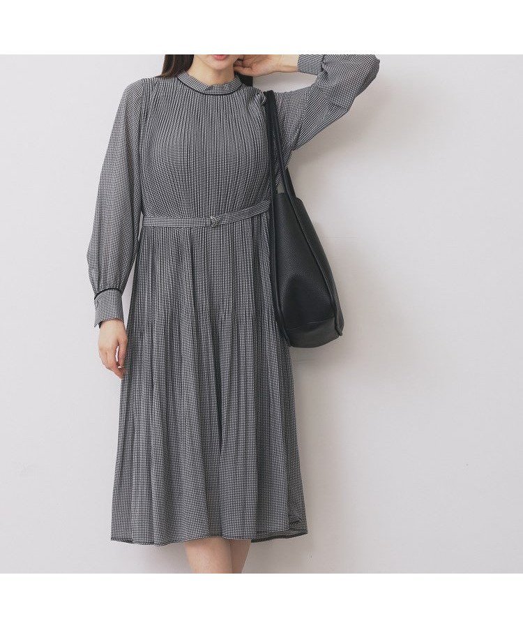 【インデックス/INDEX】の《5色展開/S-3Lサイズ》プリーツフレアワンピース【洗濯機OK/防シワ】 インテリア・キッズ・メンズ・レディースファッション・服の通販 founy(ファニー) ファッション Fashion レディースファッション Fashion for Women ワンピース Dresses クラシカル Classical, Vintage-Inspired ジョーゼット Georgette, Semi-Sheer Fabric スタンド Stand Collar, Upright Stand スマート Smart, Elegant フィット Fit, Slim Fit フレア Flare, Flared プリーツ Pleats, Pleated エレガント 上品 Elegant 無地 Plain, Solid Color ブラック|ID: prp329100004798907 ipo3291000000034818713