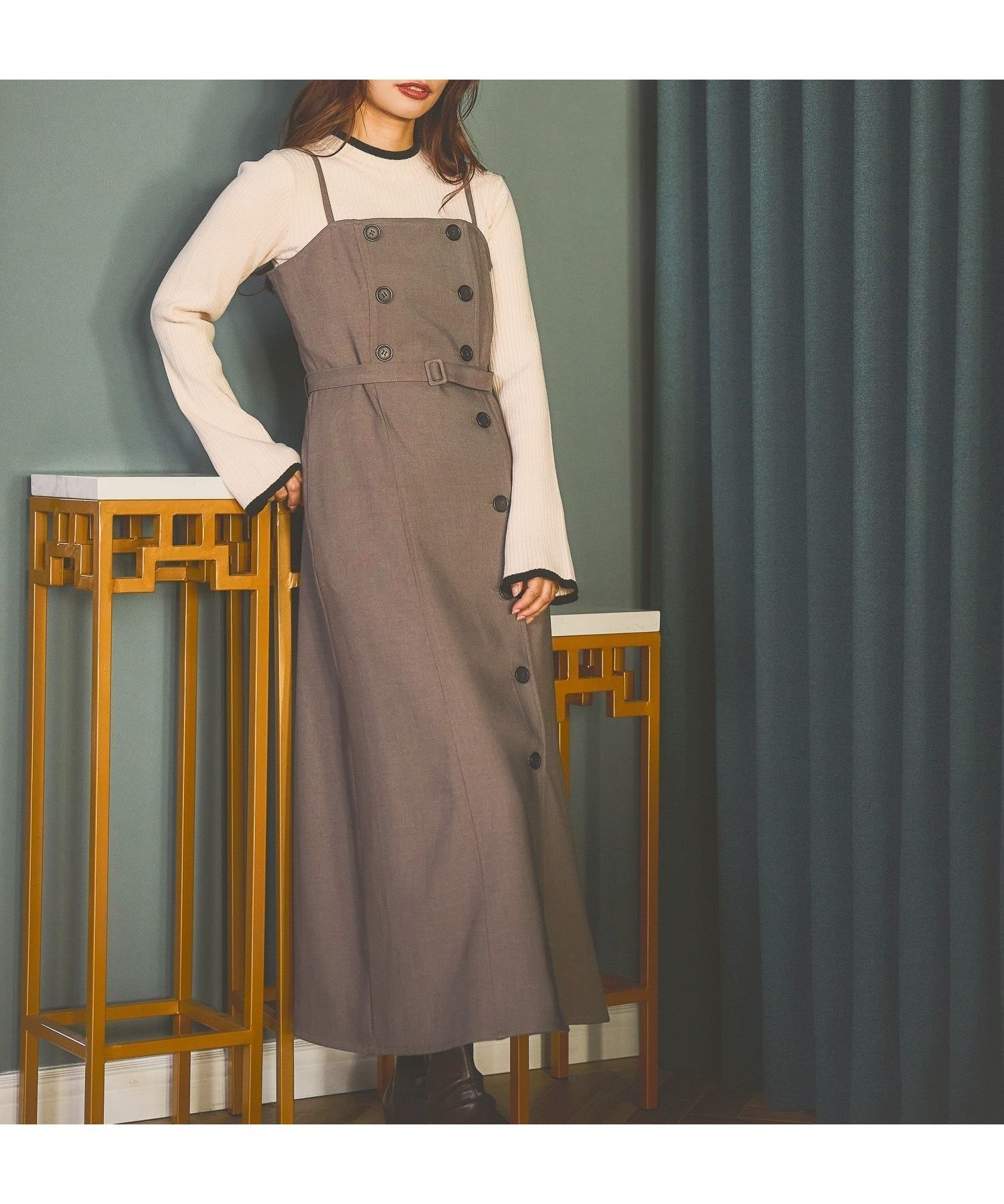 【ミスティ ウーマン/mysty woman】のトレンチライクキャミワンピース インテリア・キッズ・メンズ・レディースファッション・服の通販 founy(ファニー) ファッション Fashion レディースファッション Fashion for Women ワンピース Dresses キャミソールワンピース Camisole Dresses おすすめ Recommended / Our Picks インナー Innerwear キャミワンピース Cami Dress, Slip Dress クラシカル Classical, Vintage-Inspired ジャケット Jacket, Outerwear セットアップ Set-Up, Coordinated Outfit デニム Denim, Jeans Material グレージュ|ID: prp329100004798910 ipo3291000000034818730