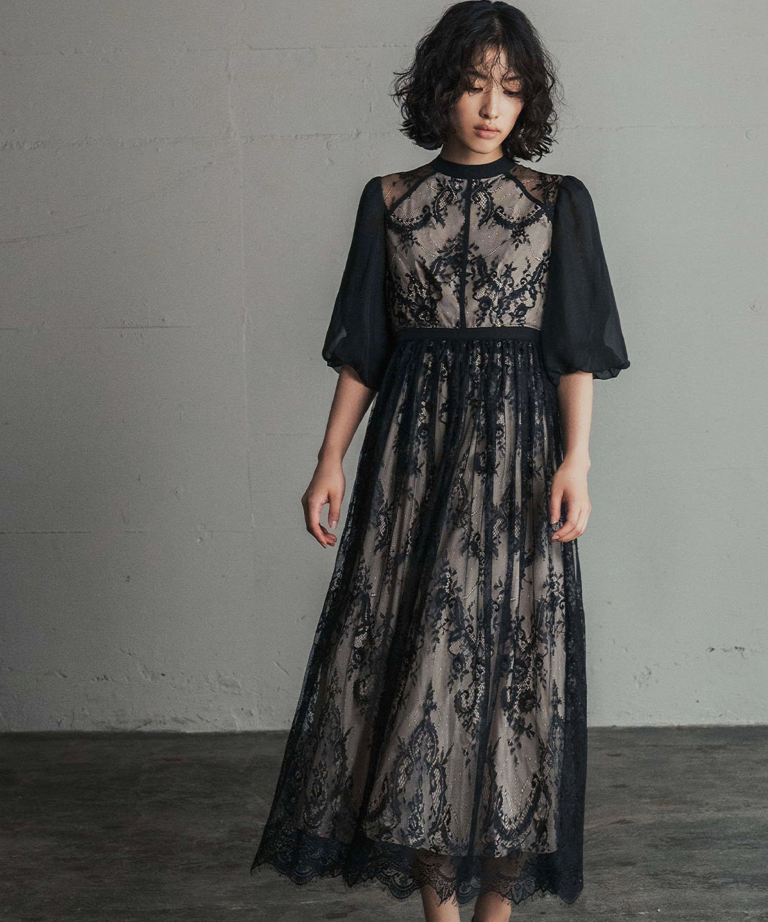 【ガール/GIRL】の総レースハイネックバルーンスリーブロング丈 結婚式 ワンピース パーティードレス インテリア・キッズ・メンズ・レディースファッション・服の通販 founy(ファニー) 　ファッション　Fashion　レディースファッション　Fashion for Women　ワンピース　Dresses　フォーマル・パーティードレス・結婚式用ドレス　Elegant & Casual Dresses　エレガント 上品　Elegant　オケージョン　Occasion Wear　オーガンジー　Organza Fabric　ギャザー　Gathered, Ruffled　クラシカル　Classical, Vintage-Inspired　スカラップ　Scallop, Scalloped Edge　スリーブ　Sleeve, Long Sleeve / Short Sleeve　ドレス　Dress, One-Piece　フレア　Flare, Flared　フロント　Front, Front Design　レース　Lace, Lace Fabric　再入荷　Restock / Back in Stock　おすすめ　Recommended / Our Picks　結婚式　Wedding　披露宴　Wedding Reception　二次会　After Party　BK|ID: prp329100004798919 ipo3291000000034951184