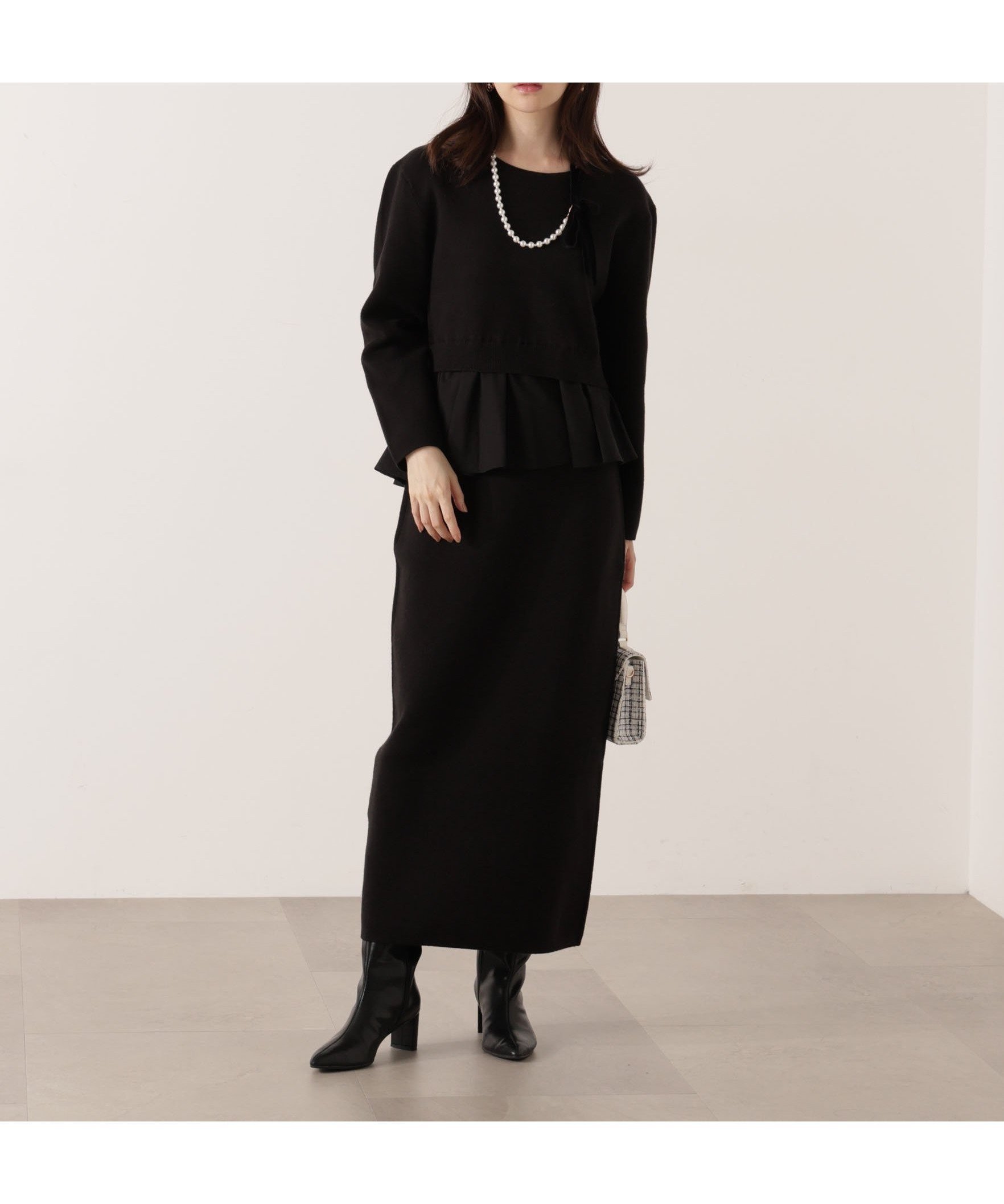 【プロポーション ボディドレッシング/PROPORTION BODY DRESSING】のウォッシャブル ランダムヘムペプラムニットSETUP 25AW インテリア・キッズ・メンズ・レディースファッション・服の通販 founy(ファニー) ファッション Fashion レディースファッション Fashion for Women トップス・カットソー Cut & Sew Tops ニット Knit Tops & Sweaters 2025年 2025 2025-2026秋冬・A/W Autumn/Winter 2025–26 AW25–26 イレギュラーヘム Irregular Hem ウォッシャブル Machine Washable ウォーム Warm Fabric スタイリッシュ Stylish, Fashionable セットアップ Set-Up, Coordinated Outfit ペプラム Peplum, Flared Hem ブラック|ID: prp329100004798961 ipo3291000000034819052