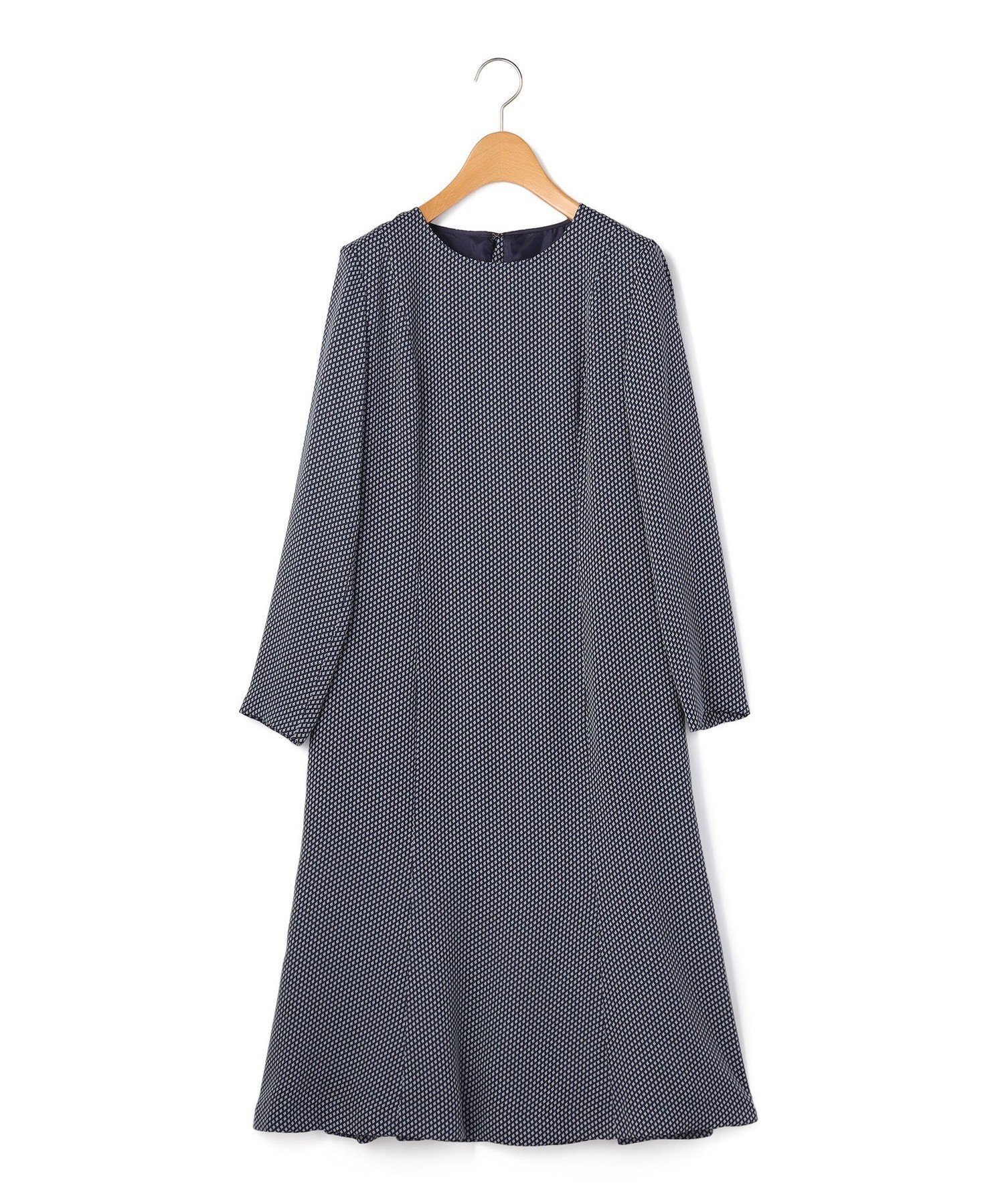 【キース/KEITH】のSquare patternワンピース インテリア・キッズ・メンズ・レディースファッション・服の通販 founy(ファニー) 　ファッション　Fashion　レディースファッション　Fashion for Women　ワンピース　Dresses　エレガント 上品　Elegant　スクエア　Square, Square Shape　スタイリッシュ　Stylish, Fashionable　パターン　Pattern, Design Print　フェミニン　Feminine, Girly　フレア　Flare, Flared　プリント　Print, Printed Pattern　長袖　Long Sleeve, Full Sleeve　ネイビー|ID: prp329100004798990 ipo3291000000035226252