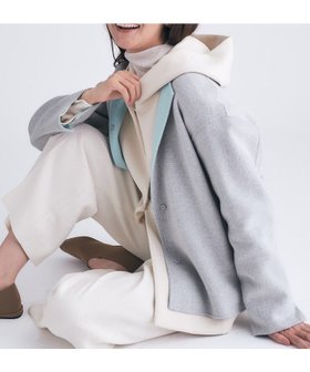 【インディヴィ/INDIVI】の【配色デザイン/ショート丈】ウールリバー ノーカラーコート 人気、トレンドファッション・服の通販 founy(ファニー) ファッション Fashion レディースファッション Fashion for Women アウター Coat / Outerwear Collection コート・ロングコート・ピーコート Long Coats, Peacoats & More インナー Innerwear 今季 This Season, Current Season ショート Short, Short Length シンプル Simple, Minimal スマート Smart, Elegant 定番 Standard, Basic Item バランス Balance, Style Balance フォルム Silhouette, Form ポケット Pocket, Pocket Detail |ID:prp329100004799013