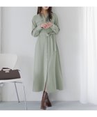 【アンデミュウ/Andemiu】の【WEB限定】キンボタンサファリワンピース 人気、トレンドファッション・服の通販 founy(ファニー) ファッション Fashion レディースファッション Fashion for Women ワンピース Dresses エレガント 上品 Elegant スキッパー Skipper, Open Collar タイツ Tights, Legwear フレア Flare, Flared ポケット Pocket, Pocket Detail ロング Long, Long-Length A/W・秋冬 Autumn/Winter thumbnail ライトグリーン|ID: prp329100004799042 ipo3291000000034939174