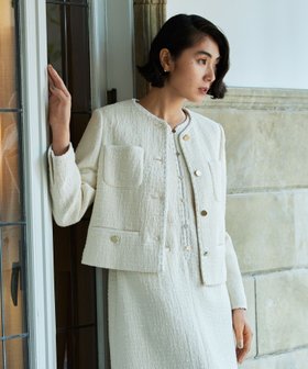 【トゥモローランド/TOMORROWLAND】のスラブコットンツイード Vクルーネックジャケット 人気、トレンドファッション・服の通販 founy(ファニー) ファッション Fashion レディースファッション Fashion for Women アウター Coat / Outerwear Collection レディースジャケット・軽アウター Jackets アクセサリー Fashion Accessories イタリア Italy エレガント 上品 Elegant クラシカル Classical, Vintage-Inspired コンパクト Compact, Small Size ジャカード/ジャガード Jacquard, Woven Pattern ジャケット Jacket, Outerwear ダウン Down, Puffer ツイード Twill, Twill Weave デニム Denim, Jeans Material パール Pearl, Pearl Accent フォルム Silhouette, Form ブレード Braid, Decorative Trim ポケット Pocket, Pocket Detail おすすめ Recommended / Our Picks セレモニー Ceremony 入学式 Entrance Ceremony |ID:prp329100004799046