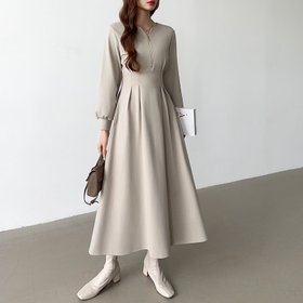 【ココモモ/COCOMOMO】の前後2wayで楽しめる ウエストタックワンピース ハーフジップワンピース 人気、トレンドファッション・服の通販 founy(ファニー) ファッション Fashion レディースファッション Fashion for Women ワンピース Dresses おすすめ Recommended / Our Picks カーディガン Cardigan, Knitwear シェイプ Shape, Slim Fit ジャケット Jacket, Outerwear フレア Flare, Flared マキシ Maxi, Full Length ラウンド Round, Round Neck ロング Long, Long-Length |ID:prp329100004799047