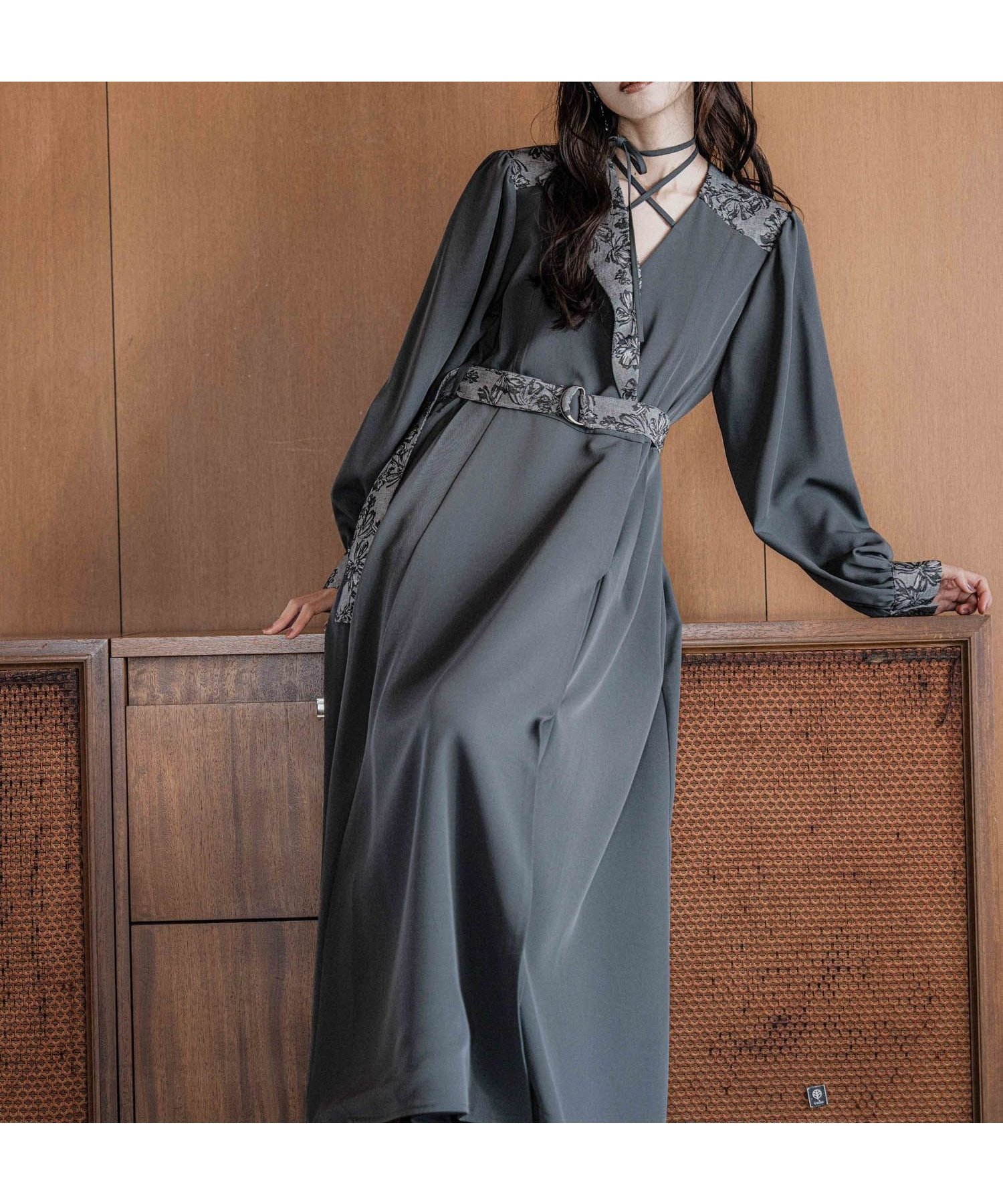 【ハレ/HARE】のジャガードキリカエカシュクールワンピース 人気、トレンドファッション・服の通販 founy(ファニー) 　ファッション　Fashion　レディースファッション　Fashion for Women　ワンピース　Dresses　アクセサリー　Fashion Accessories　アシンメトリー　Asymmetrical Style　インナー　Innerwear　ウェーブ　Wavy Pattern　エレガント 上品　Elegant　カーディガン　Cardigan, Knitwear　シンプル　Simple, Minimal　ジャケット　Jacket, Outerwear　ストリング　String, Drawstring　ストレート　Straight, Straight Cut　チェーン　Chain, Chain Strap　ハイネック　High Neck, Mock Neck　パール　Pearl, Pearl Accent　フィット　Fit, Slim Fit　フェミニン　Feminine, Girly　リラックス　Relax, Relaxed Fit　ロング　Long, Long-Length　おすすめ　Recommended / Our Picks　 other-1|ID: prp329100004799063 ipo3291000000034819595