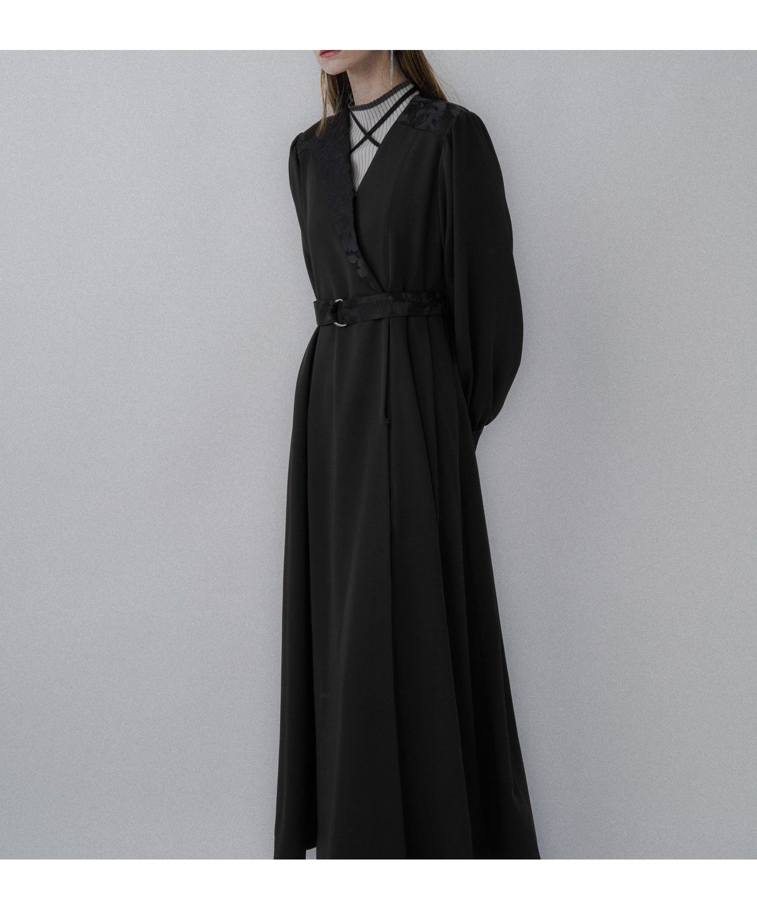 【ハレ/HARE】のジャガードキリカエカシュクールワンピース インテリア・キッズ・メンズ・レディースファッション・服の通販 founy(ファニー) 　ファッション　Fashion　レディースファッション　Fashion for Women　ワンピース　Dresses　アクセサリー　Fashion Accessories　アシンメトリー　Asymmetrical Style　インナー　Innerwear　ウェーブ　Wavy Pattern　エレガント 上品　Elegant　カーディガン　Cardigan, Knitwear　シンプル　Simple, Minimal　ジャケット　Jacket, Outerwear　ストリング　String, Drawstring　ストレート　Straight, Straight Cut　チェーン　Chain, Chain Strap　ハイネック　High Neck, Mock Neck　パール　Pearl, Pearl Accent　フィット　Fit, Slim Fit　フェミニン　Feminine, Girly　リラックス　Relax, Relaxed Fit　ロング　Long, Long-Length　おすすめ　Recommended / Our Picks　ブラック09|ID: prp329100004799063 ipo3291000000034819598