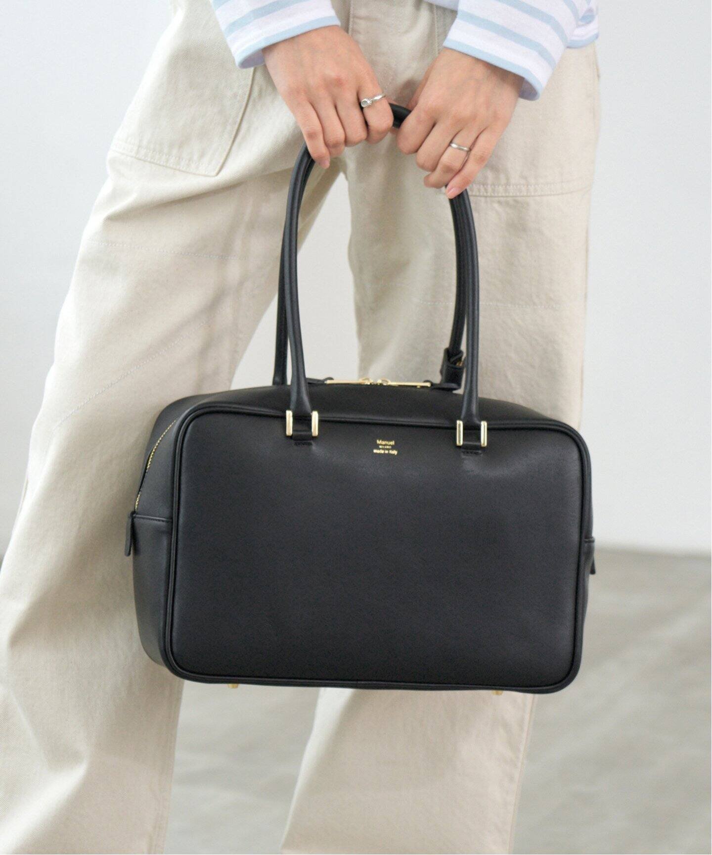 【イエナ/IENA】のManuel MILANO/マニュエルミラノ LEATHER BOSTON ボストンバッグ 人気、トレンドファッション・服の通販 founy(ファニー) 　ファッション　Fashion　レディースファッション　Fashion for Women　バッグ　Bags　イタリア　Italy　スクエア　Square, Square Shape　スマート　Smart, Elegant　ビジネス 仕事 通勤　Business / Work / Commuting　フォルム　Silhouette, Form　フォーマル　Formal, Dressy　ボストンバッグ　Boston Bag, Retro Bag　ミラノ　Milano Style, Italian-Inspired　ライニング　Inner Lining, Inner Fabric, Lined　 other-1|ID: prp329100004799071 ipo3291000000034819634