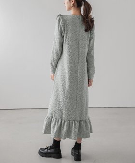 【ラジュール/Lajour】のジャガードフリルワンピース 人気、トレンドファッション・服の通販 founy(ファニー) ファッション Fashion レディースファッション Fashion for Women ワンピース Dresses フリル Frill, Ruffle ロング Long, Long-Length エレガント 上品 Elegant 楽ちん Easy Fit, Comfortable |ID:prp329100004799084
