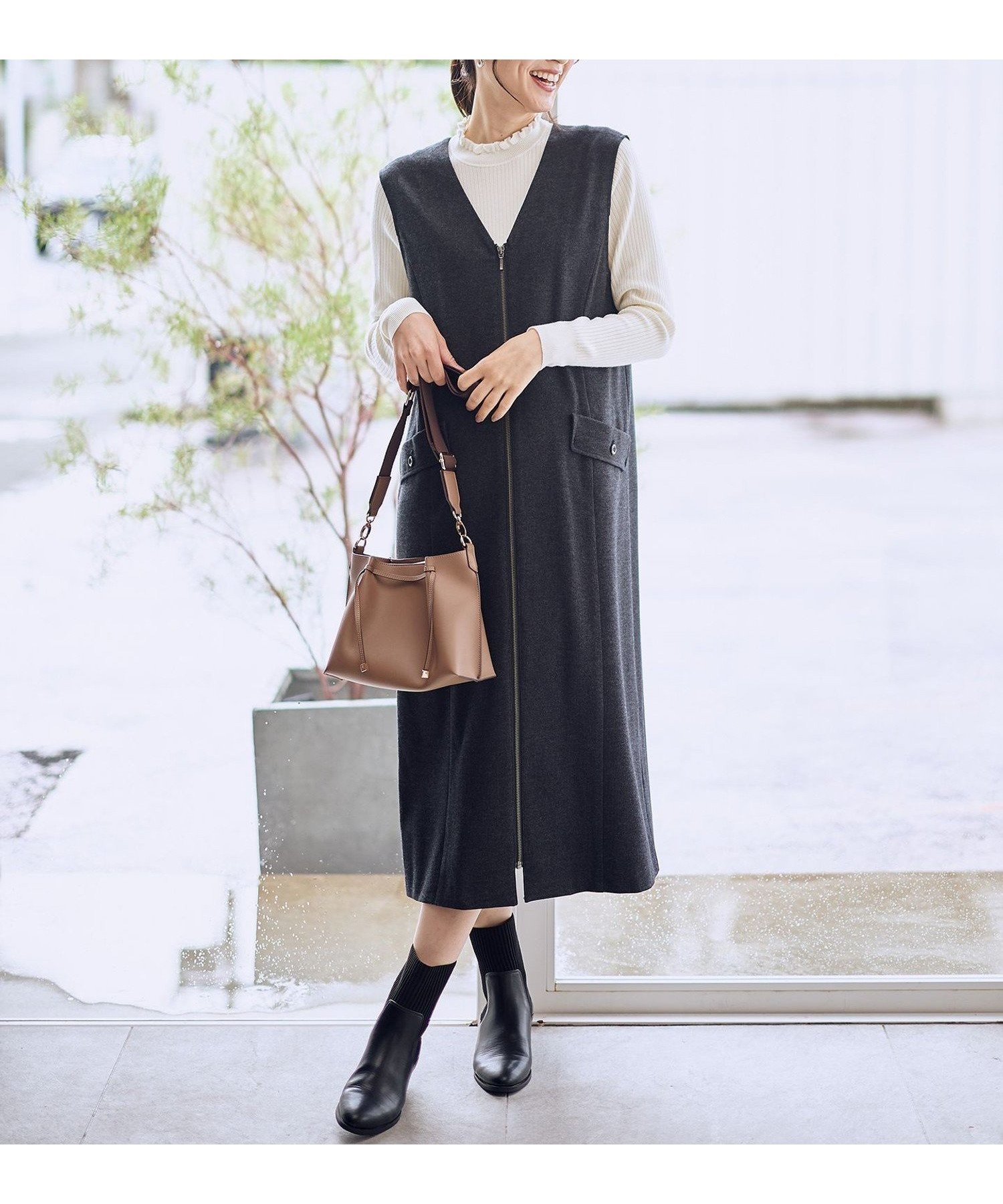 【エニー/ANY】の【2WAY/セットアップ可】ライトツイードジャンパースカート 人気、トレンドファッション・服の通販 founy(ファニー) 　ファッション　Fashion　レディースファッション　Fashion for Women　セットアップ　Matching Sets　スカート・ミニ/ミディ/マキシ　Skirts / Mini, Midi & Maxi Skirts　インナー　Innerwear　洗える　Machine Washable　ジャンスカ　Jumper Skirt, Pinafore Dress　セットアップ　Set-Up, Coordinated Outfit　ツイード　Twill, Twill Weave　トレンド　Trend, Trending Now　ボトム　Bottoms, Lower Wear　ポケット　Pocket, Pocket Detail　ロング　Long, Long-Length　ワイド　Wide, Wide Fit　A/W・秋冬　Autumn/Winter　再入荷　Restock / Back in Stock　 other-1|ID: prp329100004799087 ipo3291000000034871889