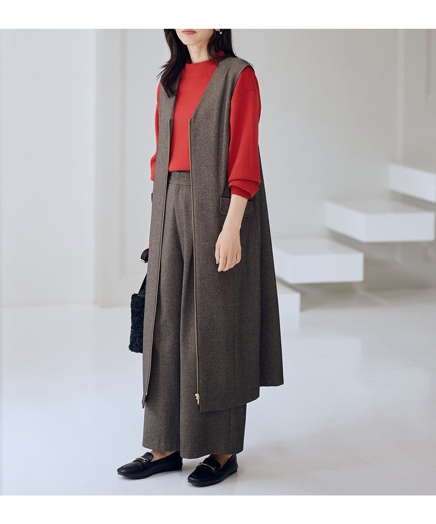 【エニー/ANY】の【2WAY/セットアップ可】ライトツイードジャンパースカート インテリア・キッズ・メンズ・レディースファッション・服の通販 founy(ファニー) 　ファッション　Fashion　レディースファッション　Fashion for Women　セットアップ　Matching Sets　スカート・ミニ/ミディ/マキシ　Skirts / Mini, Midi & Maxi Skirts　インナー　Innerwear　洗える　Machine Washable　ジャンスカ　Jumper Skirt, Pinafore Dress　セットアップ　Set-Up, Coordinated Outfit　ツイード　Twill, Twill Weave　トレンド　Trend, Trending Now　ボトム　Bottoms, Lower Wear　ポケット　Pocket, Pocket Detail　ロング　Long, Long-Length　ワイド　Wide, Wide Fit　A/W・秋冬　Autumn/Winter　再入荷　Restock / Back in Stock　ブラウン[635]|ID: prp329100004799087 ipo3291000000034871895