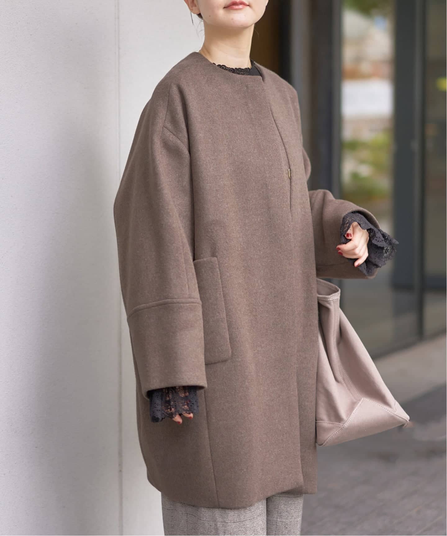 【イエナ/IENA】のSuper140 フォルムコート インテリア・キッズ・メンズ・レディースファッション・服の通販 founy(ファニー) ファッション Fashion レディースファッション Fashion for Women アウター Coat / Outerwear Collection コート・ロングコート・ピーコート Long Coats, Peacoats & More 2025年 2025 2025-2026秋冬・A/W Autumn/Winter 2025–26 AW25–26 カフス Cuff Design パッチ Patch, Appliqué フォルム Silhouette, Form ポケット Pocket, Pocket Detail 別注 Limited Edition, Custom Order ブラウン|ID: prp329100004799096 ipo3291000000034819766