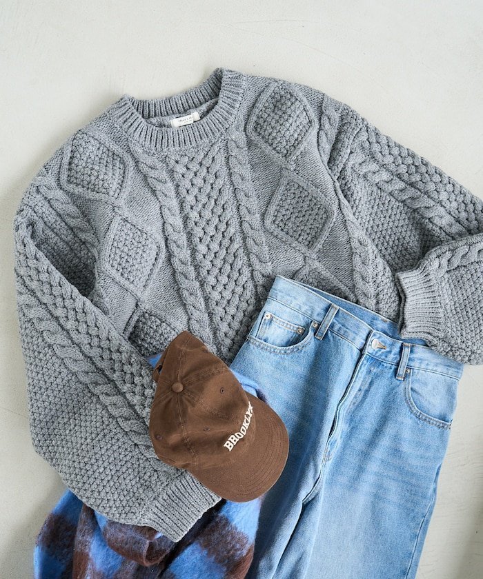 【フリークスストア/FREAK'S STORE】のビックシルエット ケーブルニット プルオーバー【限定展開】 25AW インテリア・キッズ・メンズ・レディースファッション・服の通販 founy(ファニー) 　ファッション　Fashion　レディースファッション　Fashion for Women　トップス・カットソー　Cut & Sew Tops　ニット　Knit Tops & Sweaters　カジュアルプルオーバー・ニットトップス　Pullovers & Knit Tops / Casual Pullovers　2025年　2025　2025-2026秋冬・A/W　Autumn/Winter 2025–26 AW25–26　冬　Winter / This Winter　おすすめ　Recommended / Our Picks　カーゴパンツ　Cargo Pants, Utility Pants　ショルダー　Shoulder, Shoulder Strap　スニーカー　Sneakers, Trainers　タートル　Turtleneck, Turtle Collar　デニム　Denim, Jeans Material　ドロップ　Drop Shoulder, Dropped Style　ビッグ　Big, Oversized　ベーシック　Basic, Essential　リラックス　Relax, Relaxed Fit　ワイド　Wide, Wide Fit　人気　Popular, Best Seller　A/W・秋冬　Autumn/Winter　グレー|ID: prp329100004799108 ipo3291000000034883541