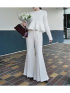 【アニュアンス/anuans】のトリアセバックサテンフレアパンツ 人気、トレンドファッション・服の通販 founy(ファニー) ファッション Fashion レディースファッション Fashion for Women パンツ Pants & Trousers バッグ Bags サテン Satin, Glossy Fabric フレア Flare, Flared フロント Front, Front Design thumbnail ECRU|ID: prp329100004799119 ipo3291000000034880406