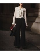 【アニュアンス/anuans】のトリアセバックサテンフレアパンツ 人気、トレンドファッション・服の通販 founy(ファニー) ファッション Fashion レディースファッション Fashion for Women パンツ Pants & Trousers バッグ Bags サテン Satin, Glossy Fabric フレア Flare, Flared フロント Front, Front Design thumbnail BLACK|ID: prp329100004799119 ipo3291000000034880408