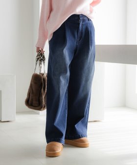 【エルーラ/Elura】のあったかワイドデニム 低身長サイズあり /599573 人気、トレンドファッション・服の通販 founy(ファニー) ファッション Fashion レディースファッション Fashion for Women タイツ Tights, Legwear デニム Denim, Jeans Material ワイド Wide, Wide Fit |ID:prp329100004799143