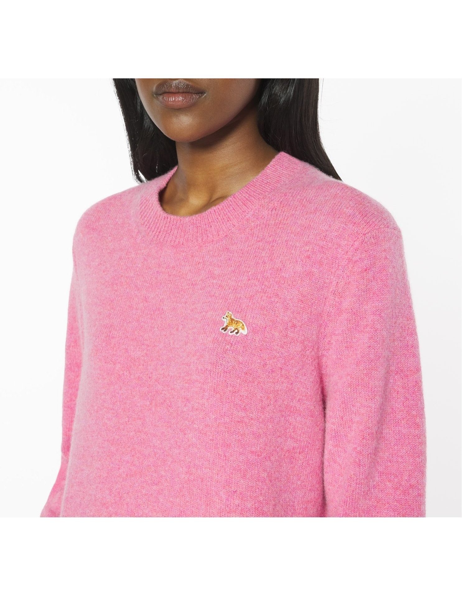 【メゾン キツネ/MAISON KITSUNE】のMaison Kitsune/BABY FOX LAMBSWOOL REGULAR JUMPER インテリア・キッズ・メンズ・レディースファッション・服の通販 founy(ファニー) 　ファッション　Fashion　レディースファッション　Fashion for Women　冬　Winter / This Winter　パッチ　Patch, Appliqué　フレンチ　French, French Style　レギュラー　Regular, Standard Fit　エレガント 上品　Elegant　A/W・秋冬　Autumn/Winter　長袖　Long Sleeve, Full Sleeve　PALE ROSE|ID: prp329100004799213 ipo3291000000034870793