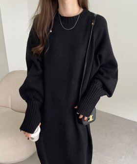 【アンドミー/andme】の指穴 サムホール ボリューム袖 ニット ワンピース 人気、トレンドファッション・服の通販 founy(ファニー) ファッション Fashion レディースファッション Fashion for Women ワンピース Dresses ニットワンピース Knit Dresses アクリル Acrylic Material スリット Slit, Slit Detail ロング Long, Long-Length おすすめ Recommended / Our Picks |ID:prp329100004799233